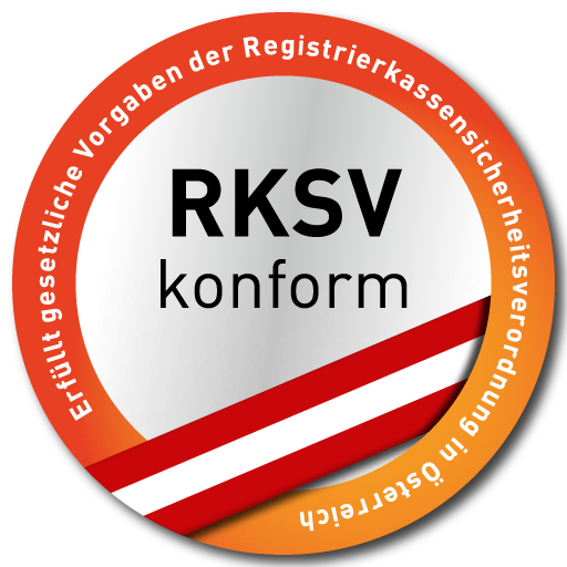 RKSV-konform (Registrierkassensicherheitsverordnung für Österreich)